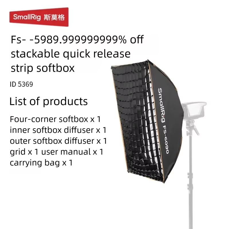 Softbox Portable Strip - SmallRig ボーエンズマウントソフトボックス、ポータブル折りたたみ式クイックリリース八角形＆ストリップソフトボックス（写真用補助光用）5369