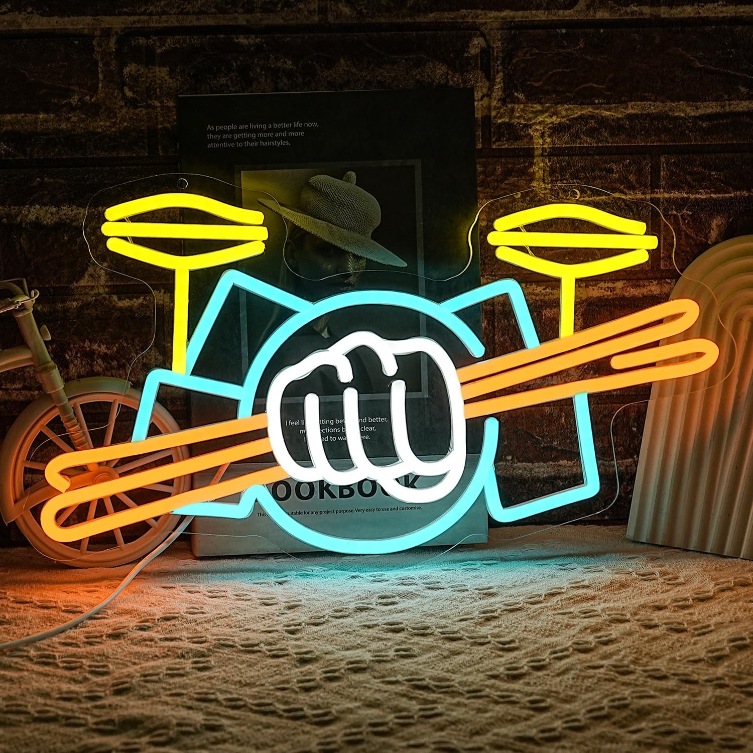 Photography Lighting Led - ドラムセットネオンサインUSB電源式楽器LEDネオンライト、音楽スタジオの壁飾り、ミュージカルショーの壁装飾用