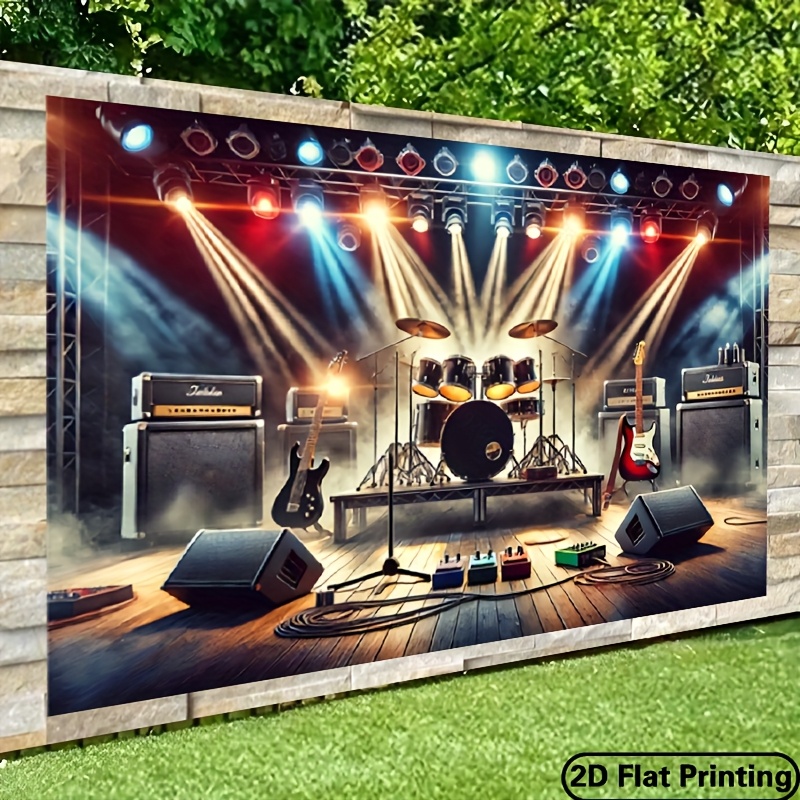 Photography Lighting Backdrop - 2Dフラットアルファベットストリングライト背景タペストリーヴィンテージスタイル文字カラフル電球写真スタジオ背景幕
