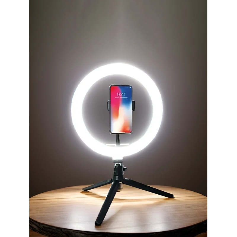 Photography Lighting Patterns - Desiontal 26cmリングライト、三脚スタンド付き、写真撮影とビデオ用のRGBポケットフィルライト。 ワンクリックで色を選択できる機能