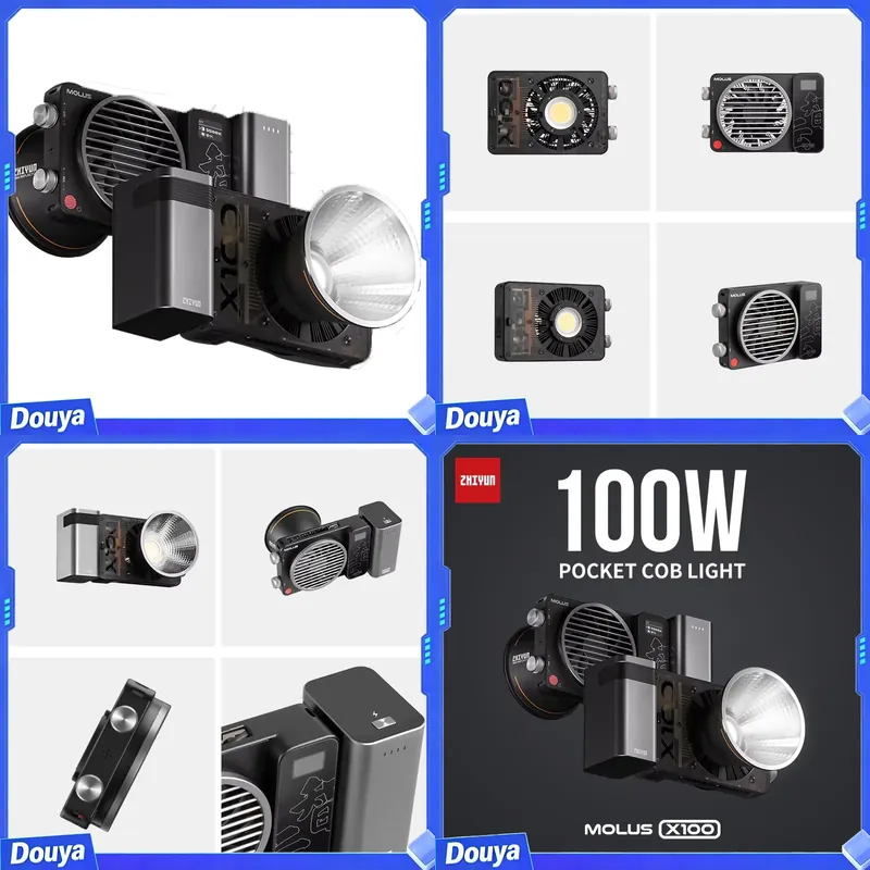 Photography Lighting Led - ZHIYUN Molus X100 100W COB LEDライト。写真撮影やビデオ撮影用の屋外照明。ハンドヘルドで持ち運び可能な小型ライト。