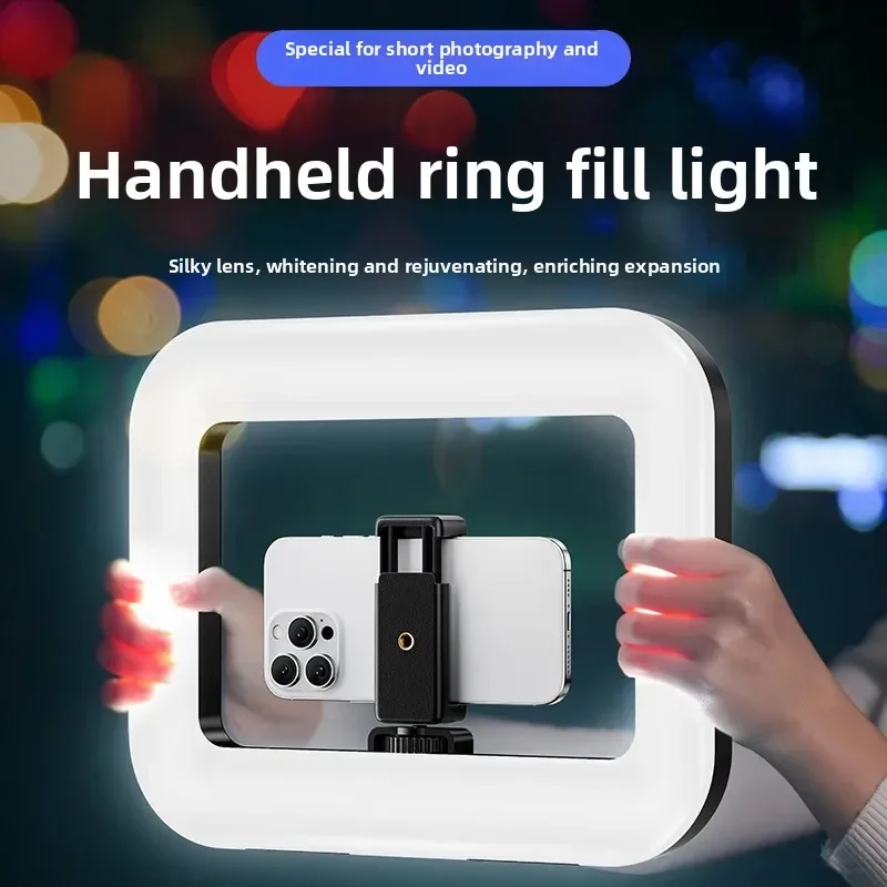 Photography Lighting System - ポータブルハンドヘルドリングLEDライト 新型ウサギケージ照明 撮影用ランプ モバイルライブ配信 セルフィーライト装飾用