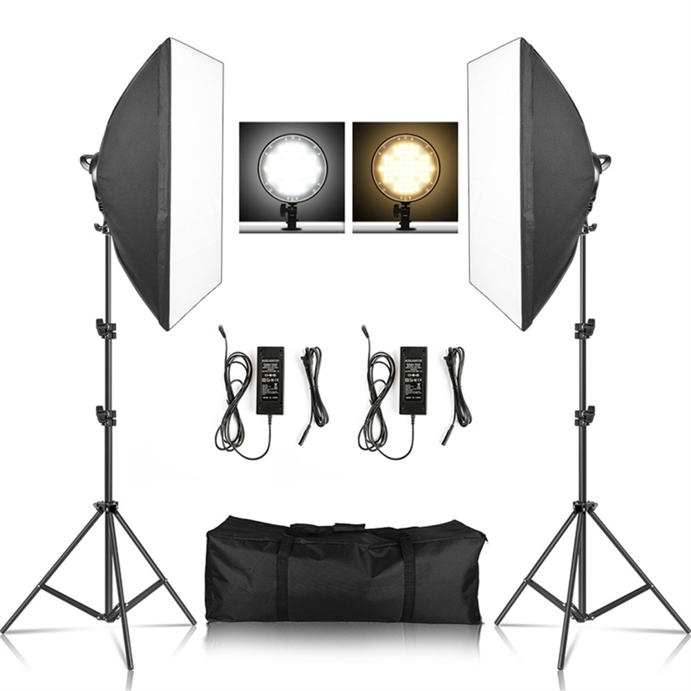 Photography Led Lighting Kit - ソフトボックスライトテント写真撮影キット写真2メートルtripiodソフトボックスディスクライトled 45ワット写真スタジオ照明撮影ランプビデオ