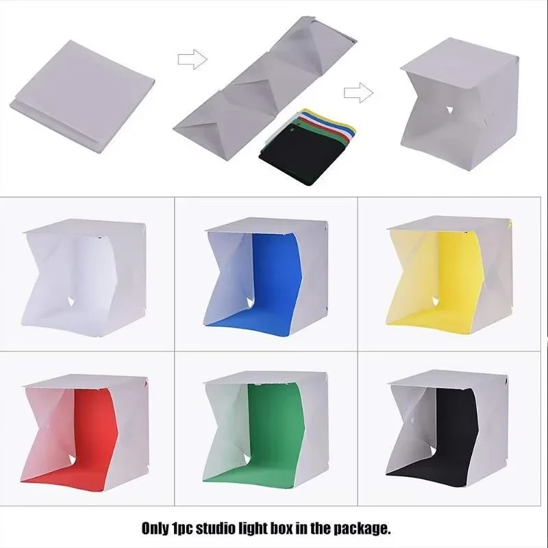 新型ミニ折りたたみフォトブースソフトボックス小型LEDライト - Softbox Portable Strip のレビューと価格