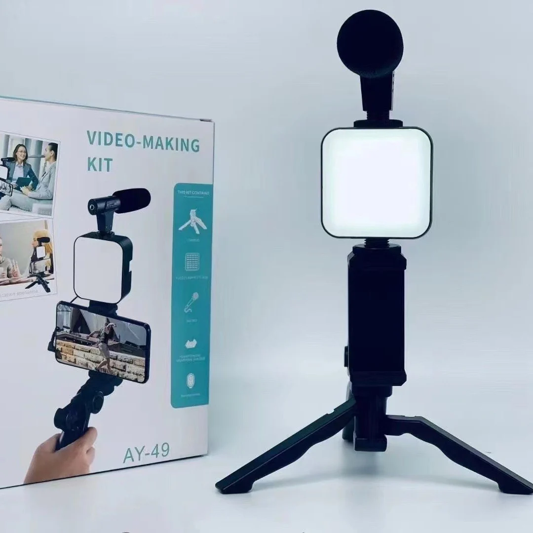 スマートフォン Vlogging キット三脚電話ホルダーミニ - Photography Led Lighting Kit のレビューと価格