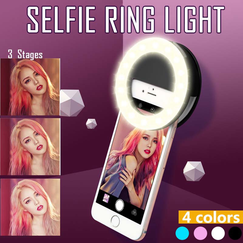 LEDセルフィーリングライト,3レベル調整モード,USB充電 - Photography Lighting Patterns のレビューと価格