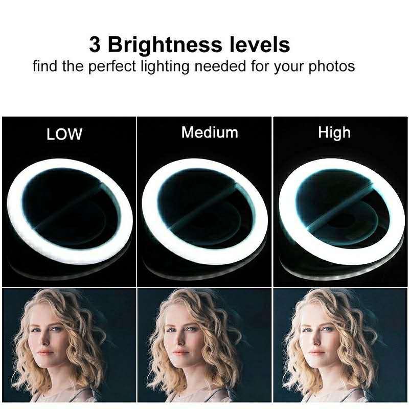 LEDセルフィーリングライト,3レベル調整モード,USB充電 - Photography Lighting Patterns のレビューと価格