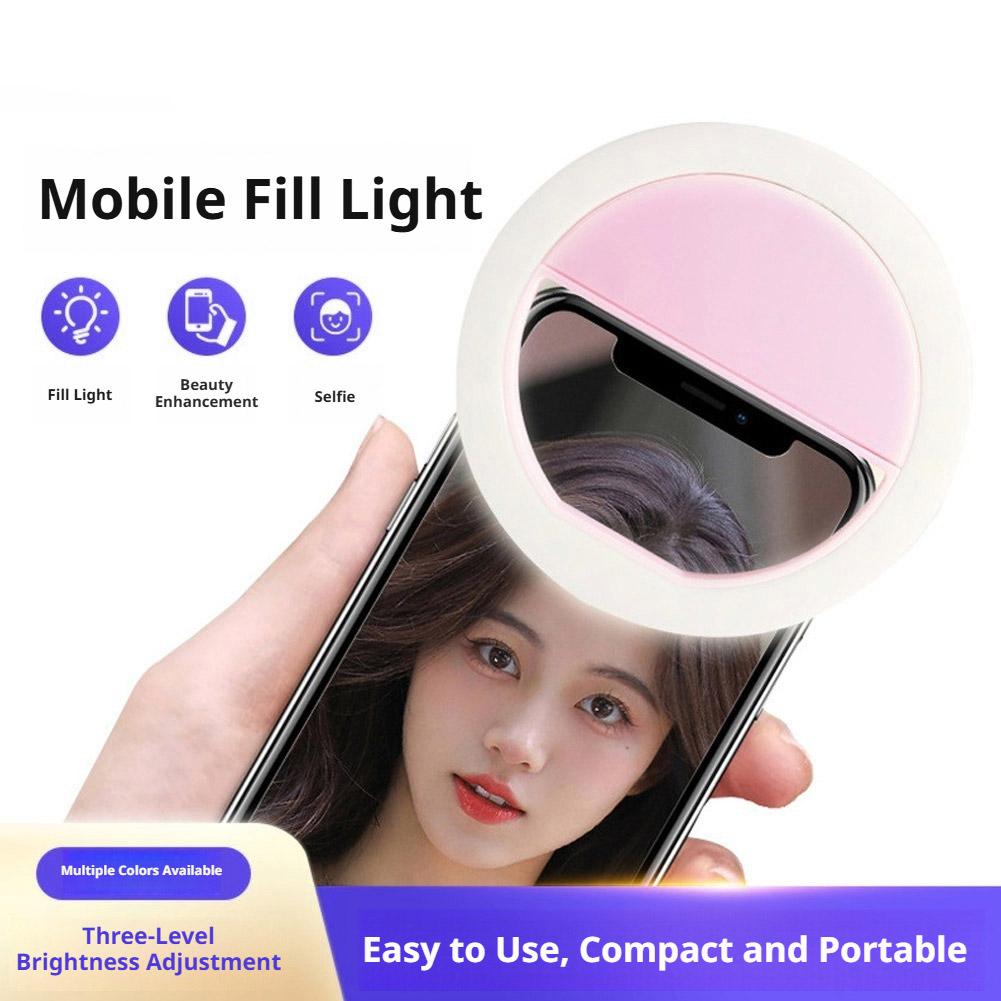 クリップ式自撮りリングライト 充電式USB充電 3段階の明る - Photography Lighting Patterns のレビューと価格