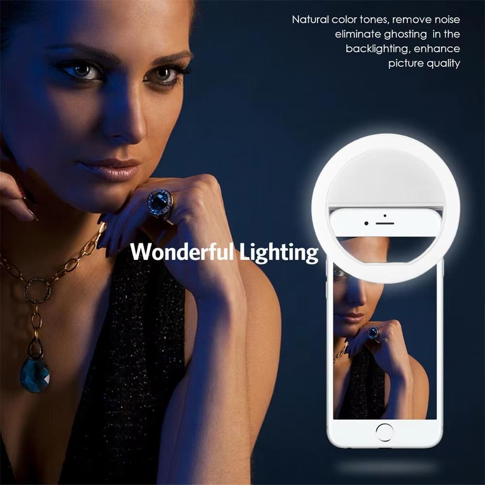 クリップ式自撮りリングライト 充電式USB充電 3段階の明る - Photography Lighting Patterns のレビューと価格