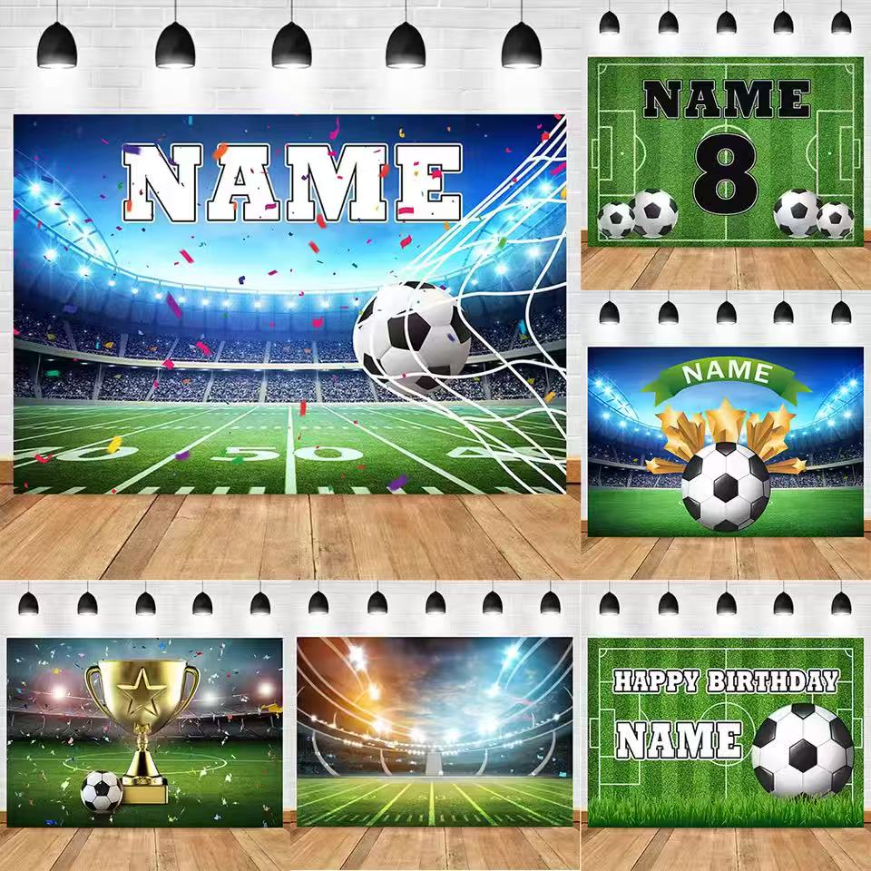 サッカー背景カスタマイズ名男の子誕生日サッカーフィールドスポ - Photography Lighting Backdrop のレビューと価格