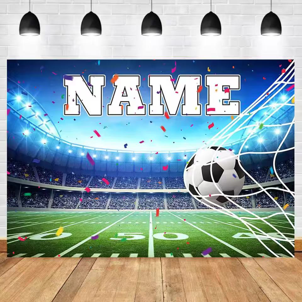 サッカー背景カスタマイズ名男の子誕生日サッカーフィールドスポ - Photography Lighting Backdrop のレビューと価格
