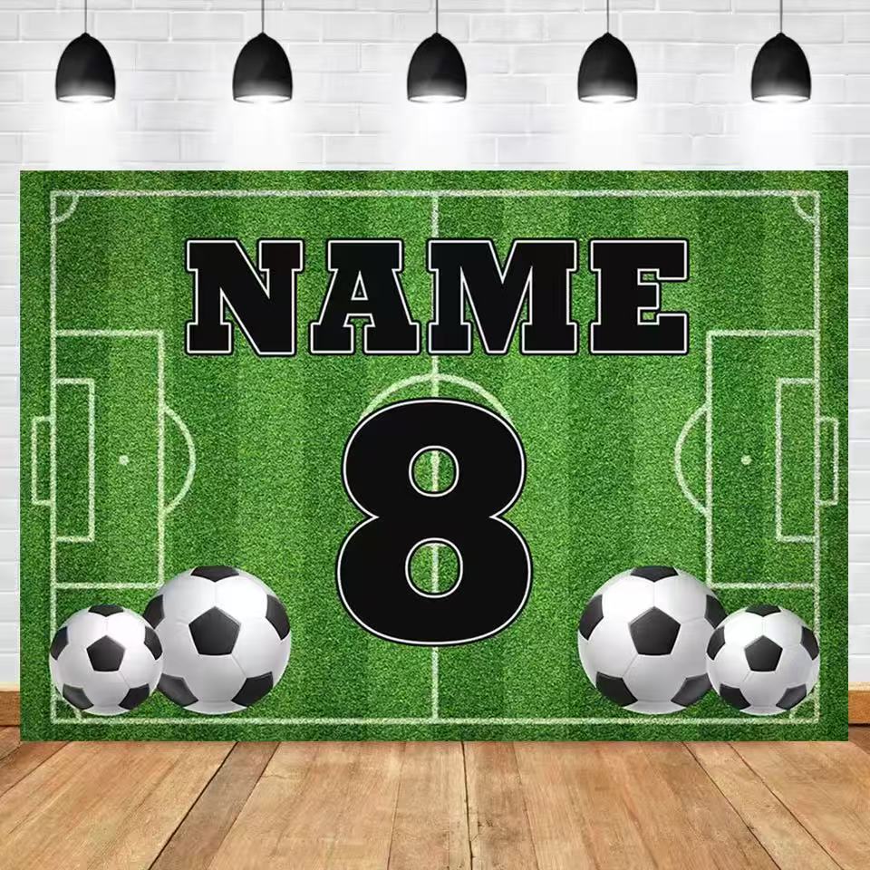 サッカー背景カスタマイズ名男の子誕生日サッカーフィールドスポ - Photography Lighting Backdrop のレビューと価格