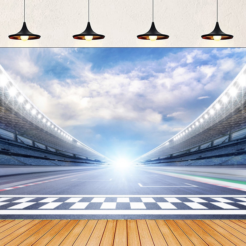 レーシングカーの写真撮影用背景幕、フィニッシュライン、レーシ - Photography Lighting Backdrop のレビューと価格