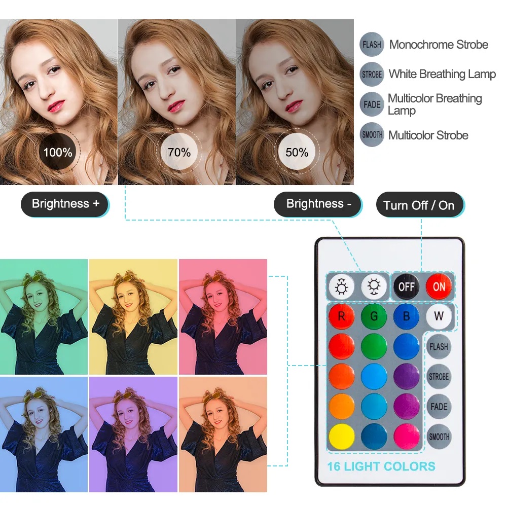 10インチRGBリングライト、リモコン付きLED撮影用リング - Photography Lighting System のレビューと価格