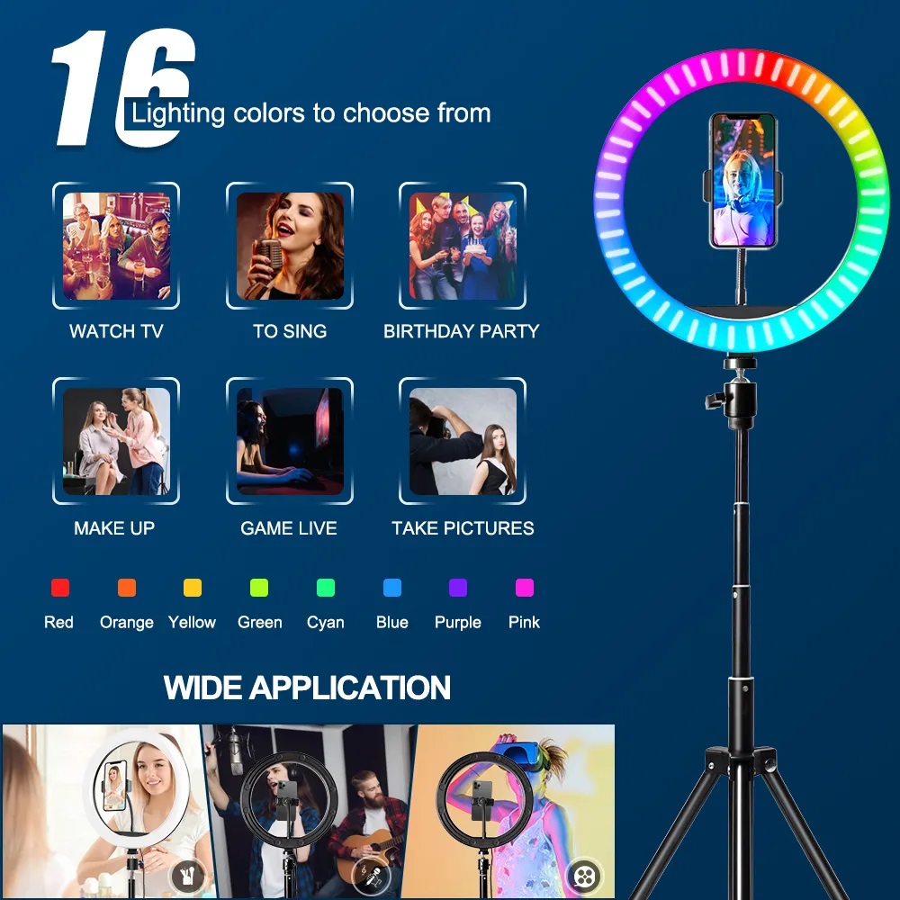 10インチRGBリングライト、リモコン付きLED撮影用リング - Photography Lighting System のレビューと価格