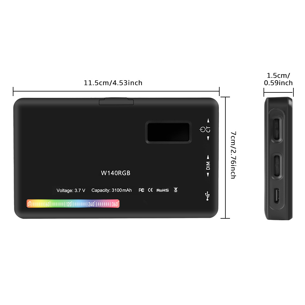 SH-W140 RGB LEDビデオライト,調光可能なポケッ - Video Light Panel Led のレビューと価格