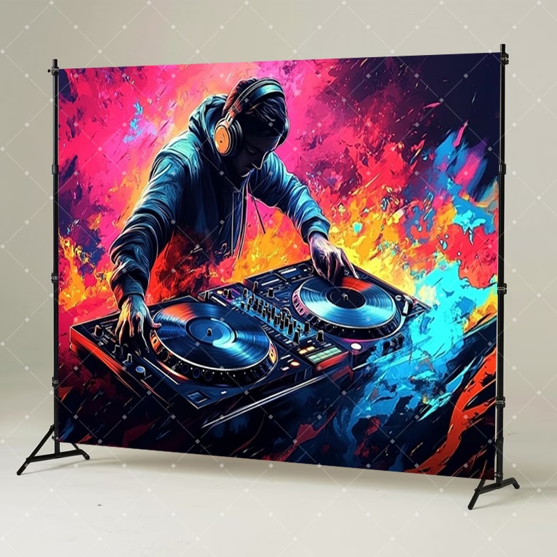 ヒップホップ音楽DJパーティー装飾スカルブラックライトネオン - Photography Lighting Backdrop のレビューと価格