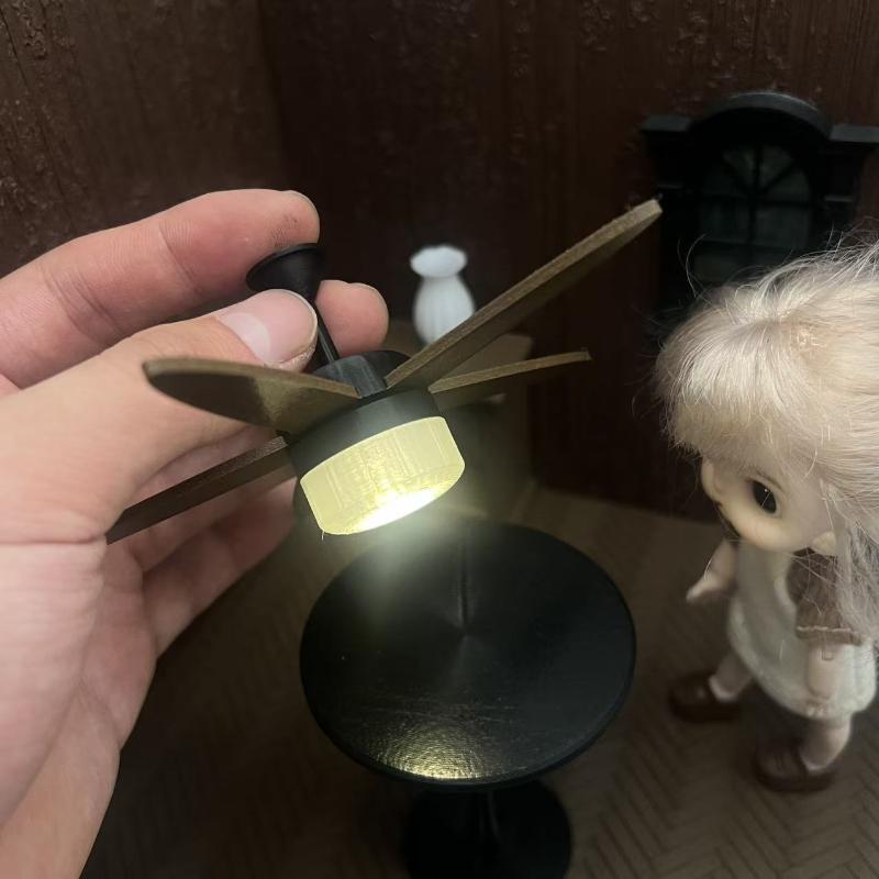 ミニチュアシーリングファン LEDライト付き 1/12スケー - Photography Lighting Patterns のレビューと価格