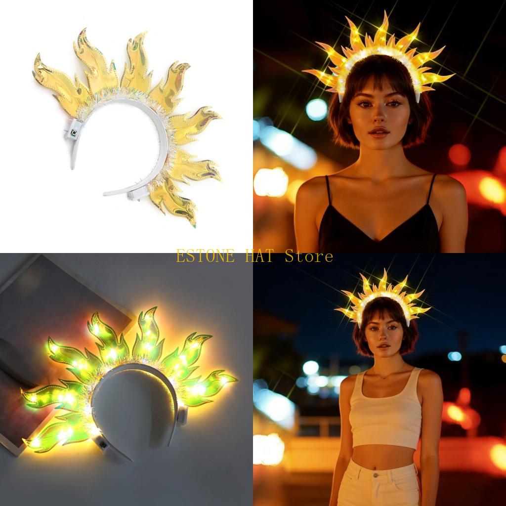 49MF ユニークな光る火のテーマのヘアバンド ダンス衣装特 - Photography Lighting Patterns のレビューと価格