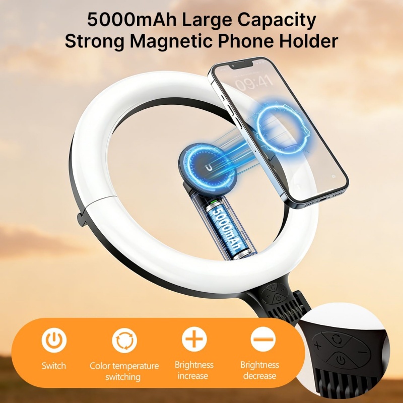 10インチリングライト付き磁気オーバーヘッドフォンマウント、 - Photography Lighting System のレビューと価格