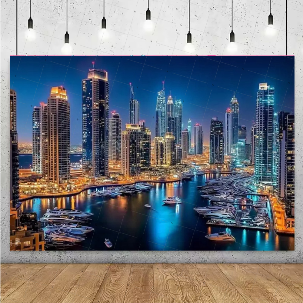 夜景高層ビル背景バナー ニューヨークシティ写真撮影背景用品  - Photography Lighting Backdrop のレビューと価格