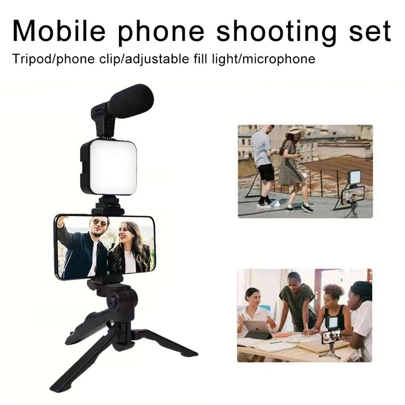 AY49スマートフォンVlogキット、三脚付きスマホホルダー - Photography Led Lighting Kit のレビューと価格